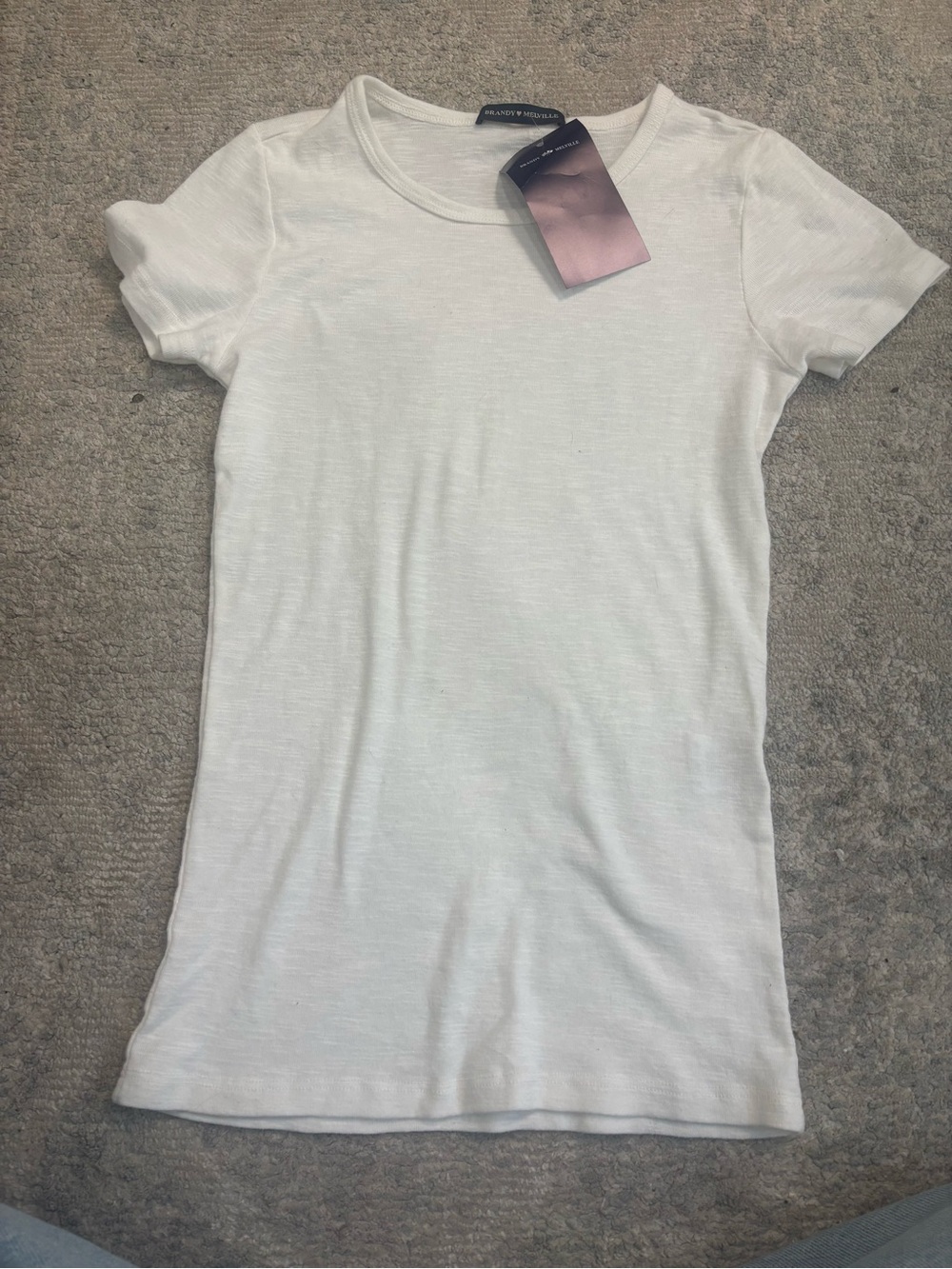 Brandy Melville White Slim Short Sleeve Tee